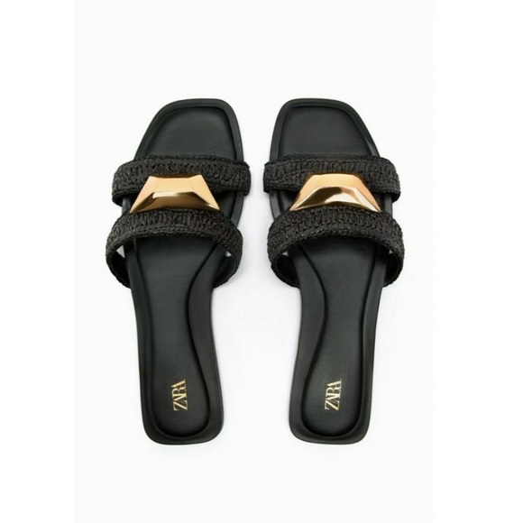 Zara Shoes - Zara Metal Embellished Flat Sandals. Size 40(9)